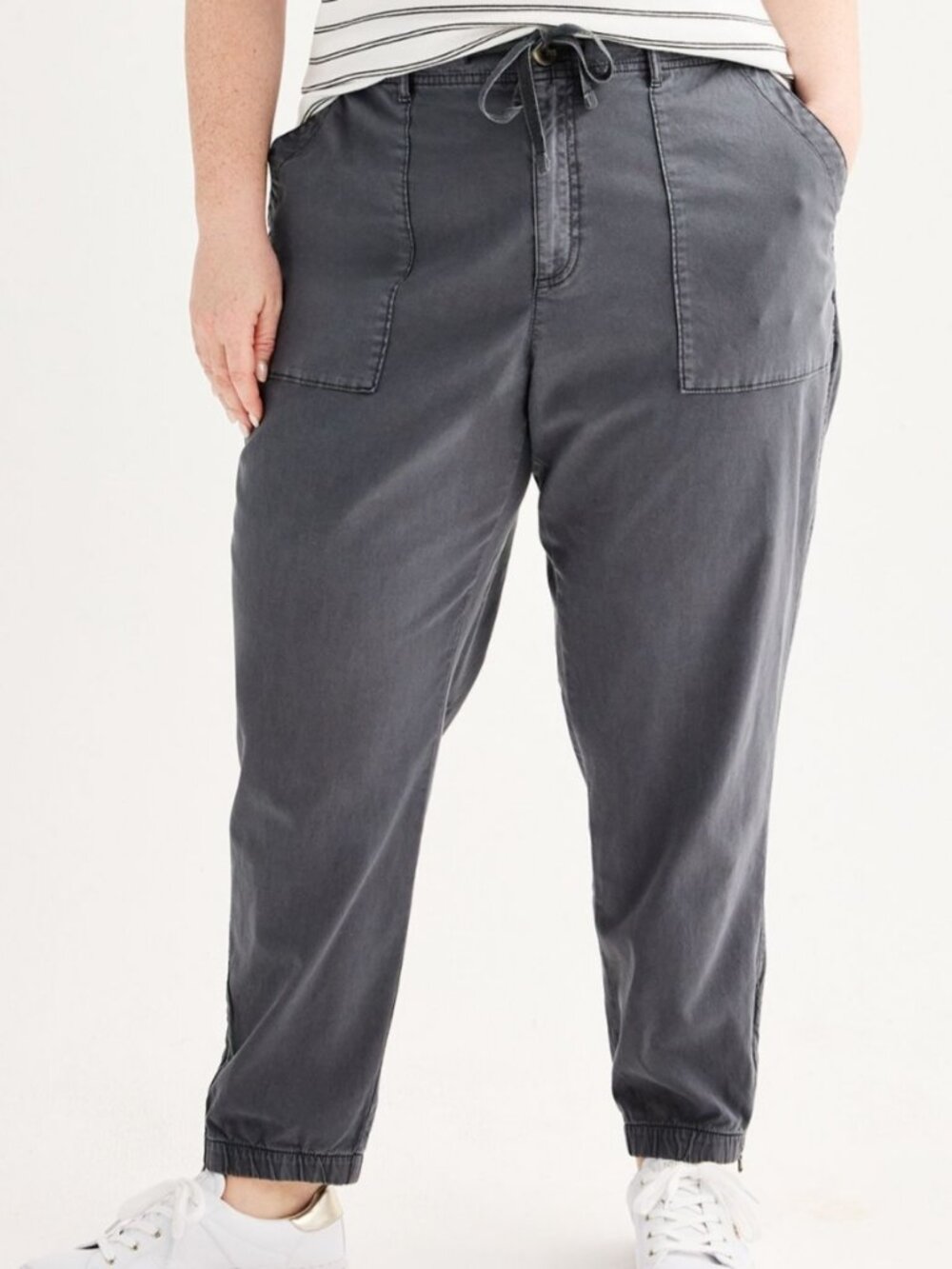 Sonoma Goods For Life® Plus Size Mid-Rise Utility Jogger Pants Size 2X Dark Grey
